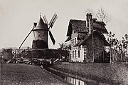 Longchamps Windmill, Bois de Boulogne, Charles Marville  French, Albumen silver print from glass negative