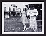 [Susanna by the Casa Susanna sign, Hunter, NY]
, Andrea Susan  American, Gelatin silver print