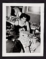 [Carlene playing scrabble, Chevalier d’Éon, Hunter, NY]
, Andrea Susan  American, Gelatin silver print