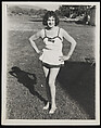 [Vicki in a swimsuit, Chevalier d’Éon, Hunter, NY]
, Andrea Susan  American, Gelatin silver print