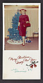 [Christmas card, Gloria in a red suit at home, Clarion, Michigan]
, Andrea Susan  American, Chromogenic print