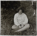 Girl sitting in the grass at Camp Lakecrest, Dutchess County, N.Y. , Diane Arbus American, Gelatin silver print