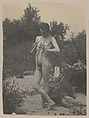 [Standing Male Nude with Pipes], Thomas Eakins  American, Platinum print