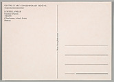 [Postcards produced for "Paperweights, Postcards, Pictures, Cannibalism", Centre d'Art Contemporain, Geneva], Louise Lawler (American, born Bronxville, New York, 1947), Printed postcards with envelope