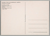 [Postcards produced for "Paperweights, Postcards, Pictures, Cannibalism", Centre d'Art Contemporain, Geneva], Louise Lawler (American, born Bronxville, New York, 1947), Printed postcards with envelope