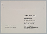 [Announcement and envelope for "A Spot on the Wall", Kunstverein, Munich], Louise Lawler (American, born Bronxville, New York, 1947), Halftone card with envelope