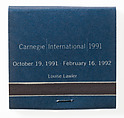 ["SQUID IN ITS OWN INK" Matchbook produced for the Carnegie International 1991, Pittsburgh], Louise Lawler (American, born Bronxville, New York, 1947), Printed matchbook