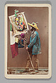 [Studio Portrait: Man Holding Decorative Stick with Italian Flag, Naples], Giorgio Conrad (Italian (born Switzerland), 1827–1889), Albumen silver print with applied color