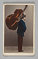 [Studio Portrait: Man Carrying Cello or Large Stringed Instrument, Venice], Carlo Ponti (Italian, Milan 1820–1893 Venice), Albumen silver print with applied color