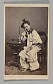 [Studio Portrait: Woman Seated Beside a Table Leaning on Elbow], C.D. Fredricks & Co.  American, Albumen silver print