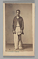 [Studio Portrait: Man Standing with Swollen Leg and Foot Caused by Elephantiasis, Brazil], Christiano Junior (Portuguese, active Argentina, 1832–1902), Albumen silver print