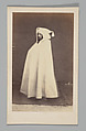[Studio Portrait: Man Wearing Hooded Robe, Algeria], Unknown, Albumen silver print
