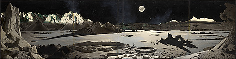 Study for A Lunar Landscape, Chesley Bonestell American, Oil over photomontage