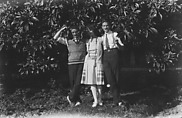 [Lucien Jacques, Georgette Maury, and André Maury Beneath Tree, Juan-les-Pins, France], Walker Evans  American, Film negative