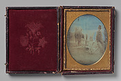 [Farmer with Plow and Team of Horses], Unknown (American), Daguerreotype