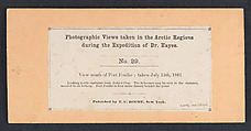 [10 Stereographic Views in the Arctic from the Hayes Expedition], Thomas C. Roche (American, 1826–1895), Albumen silver prints from glass negatives