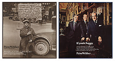 Thank You, Paine Webber, Hans Haacke American and German, Gelatin silver print and silver dye bleach print