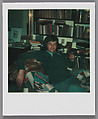 [Keith Godard in Walker Evans's Library, Old Lyme, Connecticut], Walker Evans (American, St. Louis, Missouri 1903–1975 New Haven, Connecticut), Instant internal dye diffusion transfer print (Polaroid SX-70)