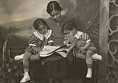 [Family Group with Newspaper], James Van Der Zee  American, Gelatin silver print
