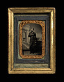 [Union Civil War General, Standing in Studio with Elaborate Painted Backdrop], Unknown, Tintype