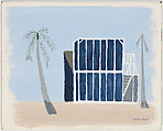 [House with Gridded Panel and Palm Trees], Walker Evans (American, St. Louis, Missouri 1903–1975 New Haven, Connecticut), Tempera on panel