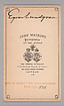 [Egron Sellif Lundgren], John and Charles Watkins (British, active 1867–71), Albumen silver print
