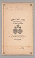 [Paul Falconer Poole], John and Charles Watkins (British, active 1867–71), Albumen silver print
