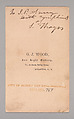 [Sanford Thayer], G. J. Wood (American?, active 1860s), Albumen silver print