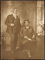 [Couple Seated in Front of Painted Backdrop], James Van Der Zee  American, Gelatin silver print