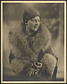 [Woman in Fur-trimmed Coat Holding Gloves], James Van Der Zee  American, Gelatin silver print