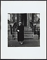 A woman laughing in front of a stoop, N.Y.C., Diane Arbus  American, Gelatin silver print