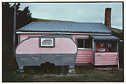 Pink Caravan, Otago Peninsula, South Island, New Zealand, Robin Morrison New Zealander, Silver dye bleach print