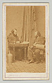 [Double Portrait of Man Facing Self from Both Sides of a Desk], Charles DeForest Fredricks  American, Albumen silver print
