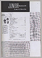 [Tear Sheet of Junior Bazaar Contents and Masthead], Lillian Bassman