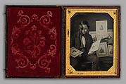 Frederick Langenheim Looking at Talbotypes, W. & F. Langenheim American, Daguerreotype