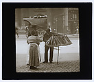 Devant l'eventaire du Camelot, Louis Vert French, Gelatin silver transparency on glass