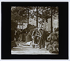 La marchande de mourron, le marchand de filets et la marchande de citrons., Louis Vert French, Gelatin silver transparency on glass
