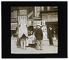 Le marchande de journaus, Louis Vert French, Gelatin silver transparency on glass