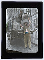 Un Fort à la farine, Paul Géniaux French, Gelatin silver transparency on glass with applied color