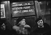 [Five 35mm Film Frames: Camera Store Window, New York City; Subway Passengers, New York City: Women Beneath 