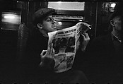 [Five 35mm Film Frames: Subway Passengers, New York City: Man in Cap Reading Newspaper, Subway Car Interior], Walker Evans (American, St. Louis, Missouri 1903–1975 New Haven, Connecticut), Film negative