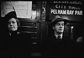[Five 35mm Film Frames: Subway Passengers, New York City: Woman, Man Beneath "Lex Ave Local" Sign, Mother and Daughter Beneath Symphony Poster, Older Woman in Hat and Fur Collar], Walker Evans (American, St. Louis, Missouri 1903–1975 New Haven, Connecticut), Film negative