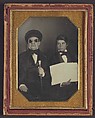 [Blind Man and His Reader], Unknown, Daguerreotype