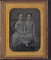 [Two Girls in Identical Dresses], Jeremiah Gurney (American, 1812–1895 Coxsackie, New York), Daguerreotype