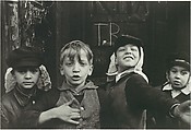 [Four Boys in "Beau Geste" Headgear, New York City], Helen Levitt  American, Gelatin silver print