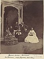 [Portrait of Three Women and Men in a Garden], Franz Antoine  Austrian, Albumen silver print from glass negative