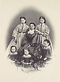 [Portrait of a Seated Woman Surrounded by Five Girls, Seated and Standing], Franz Antoine  Austrian, Albumen silver print from glass negative
