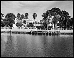 [House and Palm Trees, from Across Water, Sarasota, Florida], Walker Evans  American, Film negative