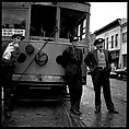 Three Men Before Streetcar, Tampa, Florida], Walker Evans  American, Film negative