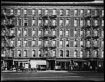 [Apartment Building Façades and Horse-Drawn Carriage on Sixth Avenue, New York City], Walker Evans  American, Film negative